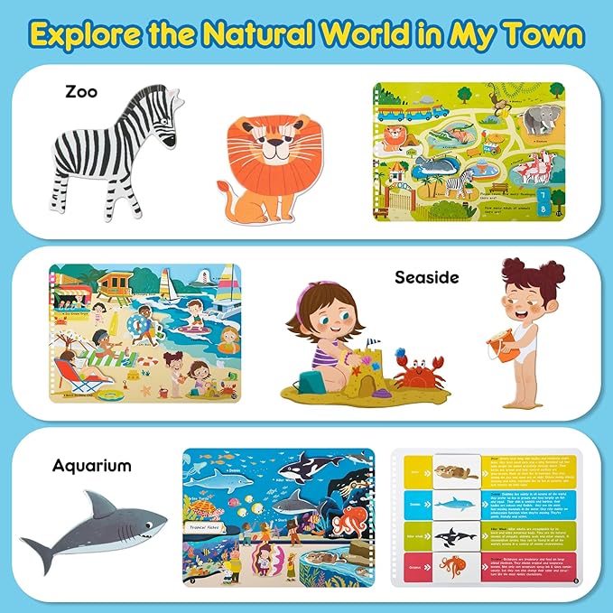 Freebear Busy Book for Toddlers Preschool Learning Activities Resources Autism Sensory Montessori Toys for 2-3 Year Old,Travel Toys, Gifts for Girls and Boys 4 5 6 Years (Human World)