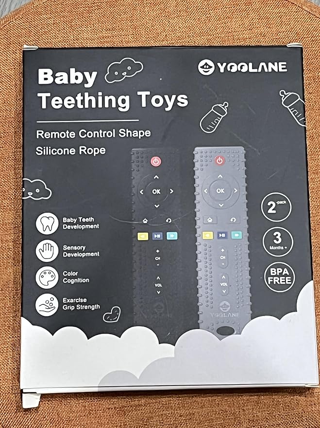 Baby Teether [Original] - Silicone Teething Toys for Babies, Remote Control Shape Teething Relief Chew Toy | Stuff Essential and Gift for Toddler Infant Boy Girl 3+ Months | 2 Pieces