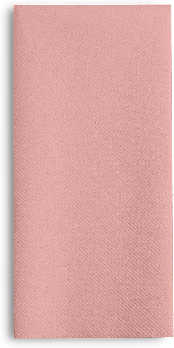 Linen-Feel Colored Paper Napkins - Decortive Cloth-Like Mellow Rose Dinner Napkins - Soft And Absorbent. For Kitchen, Party, Wedding, Bathroom Or Any Occasion. (Pack of 100)
