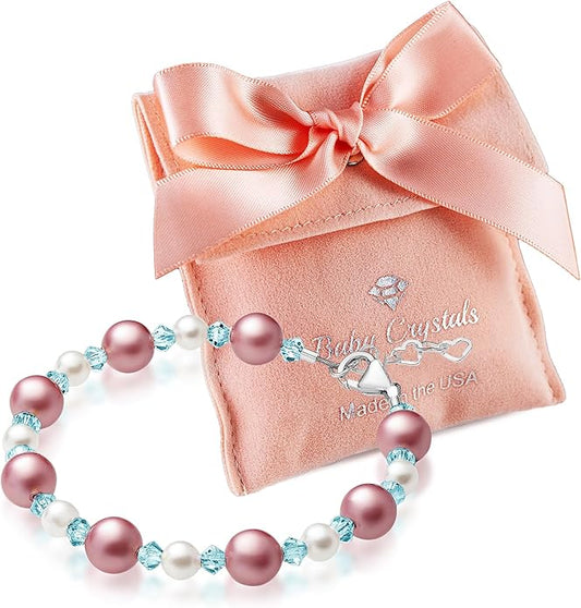 Customized Initial Bracelet for kids, Birthstone Jewelry, Womens Bracelets for Girls, Personalized Baby Gifts, Sterling Silver Alphabet Charms, Newborn, infant, Toddler, Teen, Mother