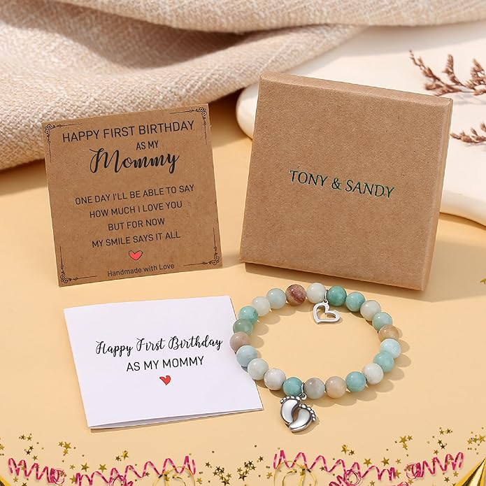 TONY & SANDY New Mom Gifts, Bracelets for First Time Moms on Mother's Day, Birthday, Christmas, Stocking Stuffers