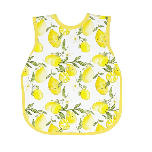 BapronBaby Fresh Lemon Bapron - No Neck Tie Safer Bib for Baby & Toddler - Soft Waterproof Stain Resistant - Machine Washable - Sz Baby/Toddler 6m-3T