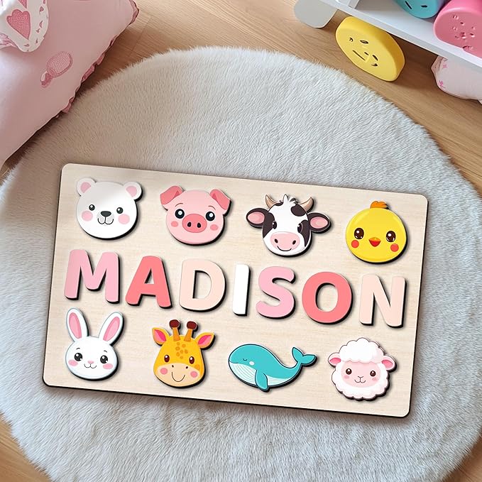 Personalized Puzzles for Toddlers 1-3,Name Puzzle for Kids Personalized,Name Puzzle for 1 Year Old,Educational Toys, Easter Gifts