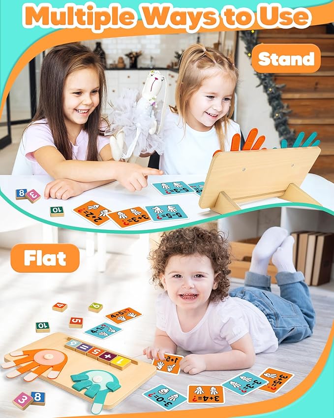 Number Counting Blocks Toys for Kids, Montessori Educational Toys for 3 4 5 Year Old Boys Girls Birthday Gifts, Toddler Preschool Learning Activities, Math Manipulatives Learning Counting Toy for 3-5