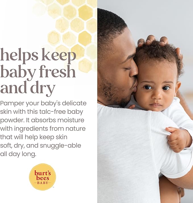 Burt's Bees Baby Dusting Powder, Talc Free and Hypoallergenic for Safe and Gentle Comfort, 100% Natural Origin, Pediatrician Tested, 7.5 Oz