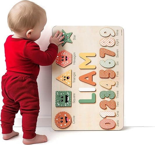 Custom Baby Gift, Montessori Toddler Puzzle, Personalized Name Puzzle, Wooden Learning Toys, First Birthday Gift
