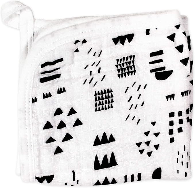 HonestBaby unisex baby Organic Cotton Washcloth Multi-Pack Winter Accessory Set, 5-Pack Pattern Play, One Size US