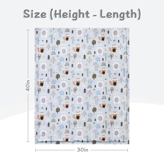 QSTEHEML Baby Blankets for Boys Neutral,Super Soft Nursery Minky Blanket Unisex, Baby Gifts Double Layer with Dotted Backing, Newborn Blankets for Crib Stroller(Fox, 30 * 40inch)