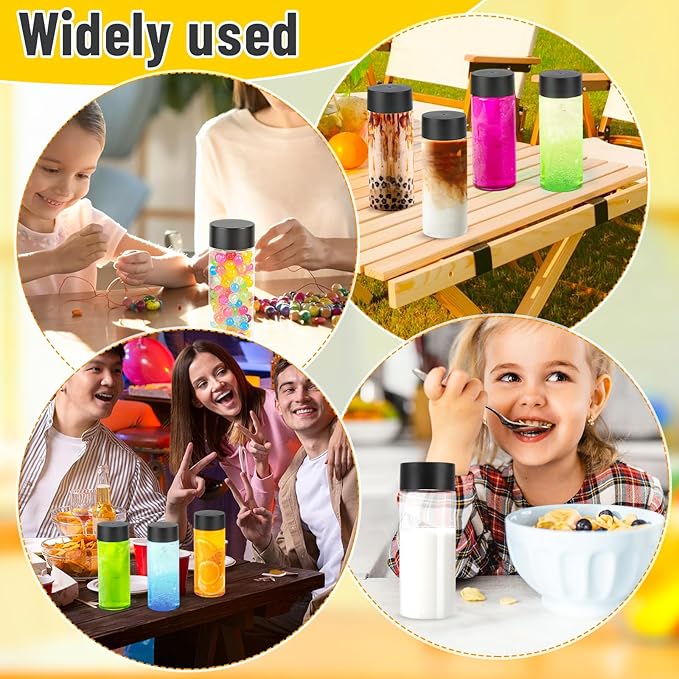 30 Pcs Empty Sensory Bottles,12 oz Leakproof Clear Plastic Juice Water Bottles with Lids,Reusable Drink Containers for Milk Tea Beverages Sensory Crafts Classroom Handmade Party Supply
