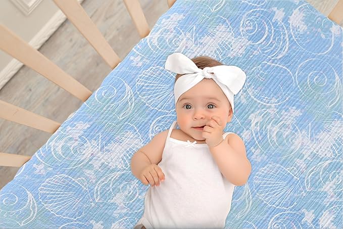 Baby Crib Sheets 2 PCS, 100% Organic Cotton Crib Sheet for Standard Crib Mattress(52”x 28”), Fitted and Soft Breathable Muslin Crib Mattress Sheet for Girl and Boy