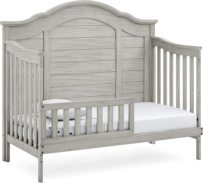 Delta Children Simmons Kids Asher 6-in-1 Convertible Crib with Toddler Rail, Rustic Mist