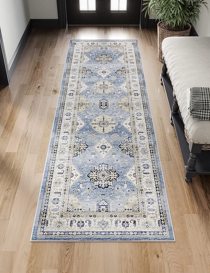 Dripex Tribal Washable Runner Rug-2x5 Non-Slip Non-Shedding Runners for Hallways Stain Resistant Kitchen Mat Laundry Entryway Carpet Runner for Doorway Entrance Bedroom Living Room Decor