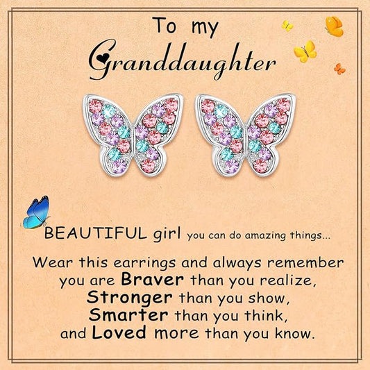 Butterfly Earrings Birthday Christmas Jewelry Gifts for Daughter Granddaughter Niece Butterfly Lover