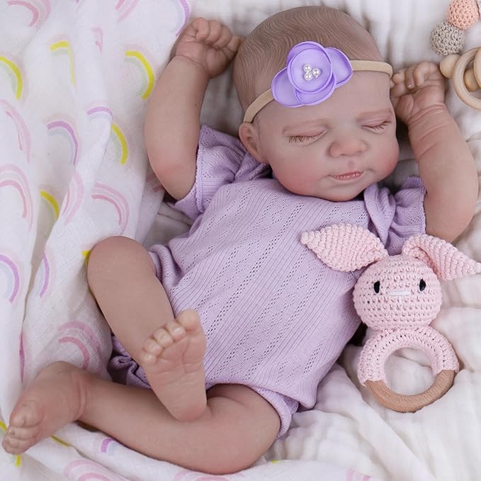 Milidool Realistic Reborn Baby Dolls - 20 Inch Real Life Baby Girl, Lifelike Doll Newborn Baby with Soft Cloth Body for Kids Age 3+ Gift