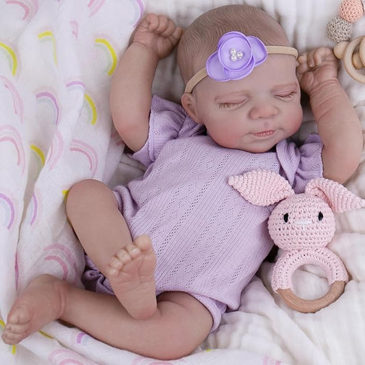 Milidool Realistic Reborn Baby Dolls - 20 Inch Real Life Baby Girl, Lifelike Doll Newborn Baby with Soft Cloth Body for Kids Age 3+ Gift