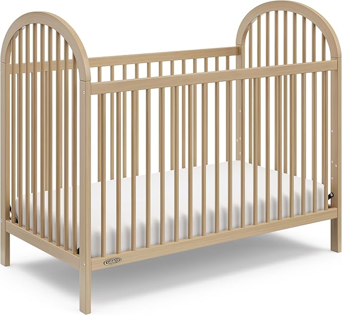 Graco Olivia Convertible Crib and Graco Premium Foam Crib & Toddler Bed Mattress Bundle (Driftwood) – GREENGUARD Gold Certified, Standard Crib Mattress, Baby Crib Converts to Toddler Bed & Daybed