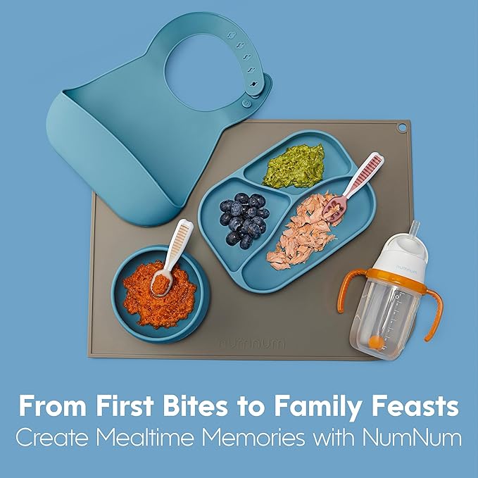 NumNum Baby Spoons Set, Baby Essentials Pre-Spoon GOOtensils for 6+ Months, First Stage Self-Feeding Spoons for Baby Led Weaning (BLW), Silicone Toddler Utensils, BPA-Free, 6 Pack Beach Party