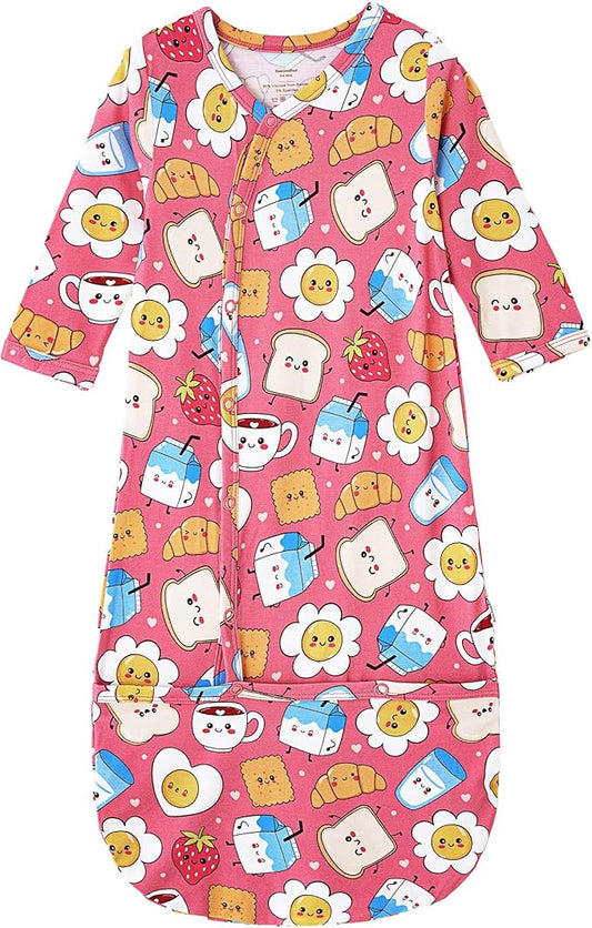 Baby Nightgowns Sleeper Gown Newborn Long Sleeve Pajama Gowns Unisex Viscose from Bamboo Infant Sleepwear