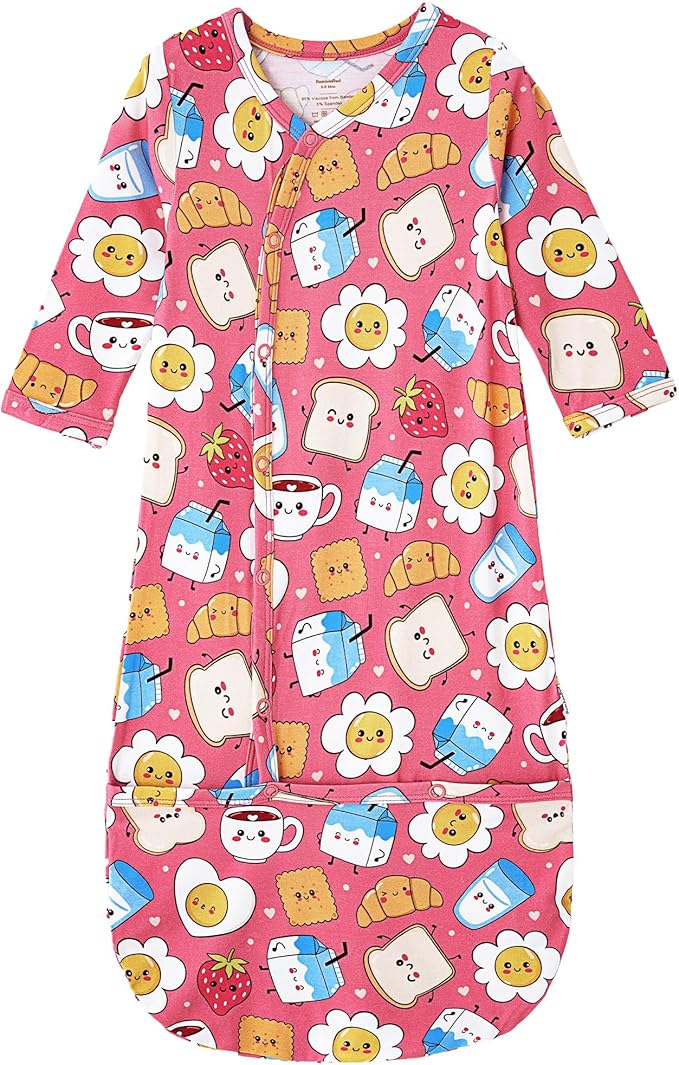 Baby Nightgowns Sleeper Gown Newborn Long Sleeve Pajama Gowns Unisex Viscose from Bamboo Infant Sleepwear