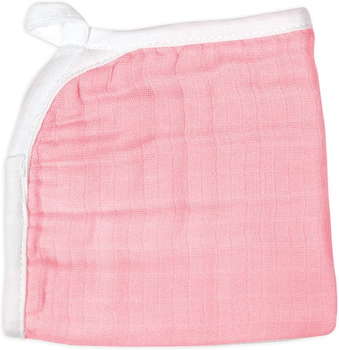 HonestBaby unisex baby Organic Cotton Washcloth Multi-Pack Winter Accessory Set, 5-Pack Rose Blossom/Pink, One Size US