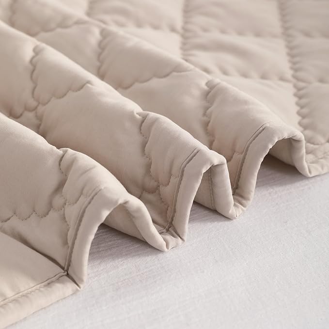 NTBAY Down Alternative Toddler Comforter, Lightweight and Warm Solid Color Baby Crib Quilted Blanket, 39x47 inches, Taupe