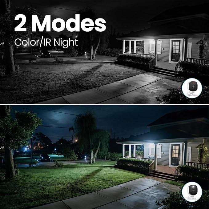 VIMTAG Security Camera, 3.5K/6MP Outdoor/Indoor Wired Plug-in 2.4G Wi-Fi Spotlight Camera for Home Security, 2-Way Audio/Color Night Vision/Human/Motion/Sound Detection, Support Alexa/Up to 512G Card