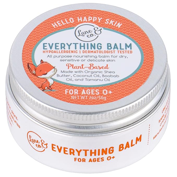 Lane & Co Everything Balm - Plant-Based Baby Care Balm for Diaper Rash, Cradle Cap, Chapped Lips, Dry Skin - Ideal for Sensitive, Delicate Newborn Skin - Suitable for Babies, Kids, Mothers, Adults
