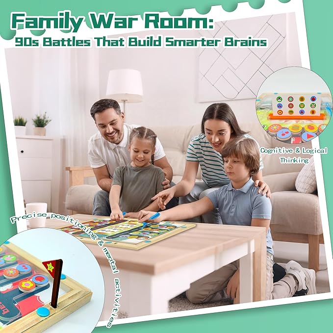 Kids Montessori Toys: 3 4 5 6 7 Year Old Wooden Magnetic Puzzle Battle Game for Boys Girls Preschool Educational Learning Activities Toy Autistic Sensory Fine Motor Busy Board Game for Toddlers