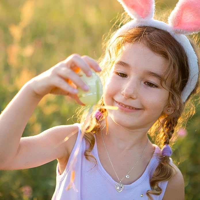 Unicorn Necklace Gifts for Girls Kids - Colorful CZ Heart Initial Necklaces Unicorn Necklace for Girls Jewelry Birthday Gifts for Little Girl Kids