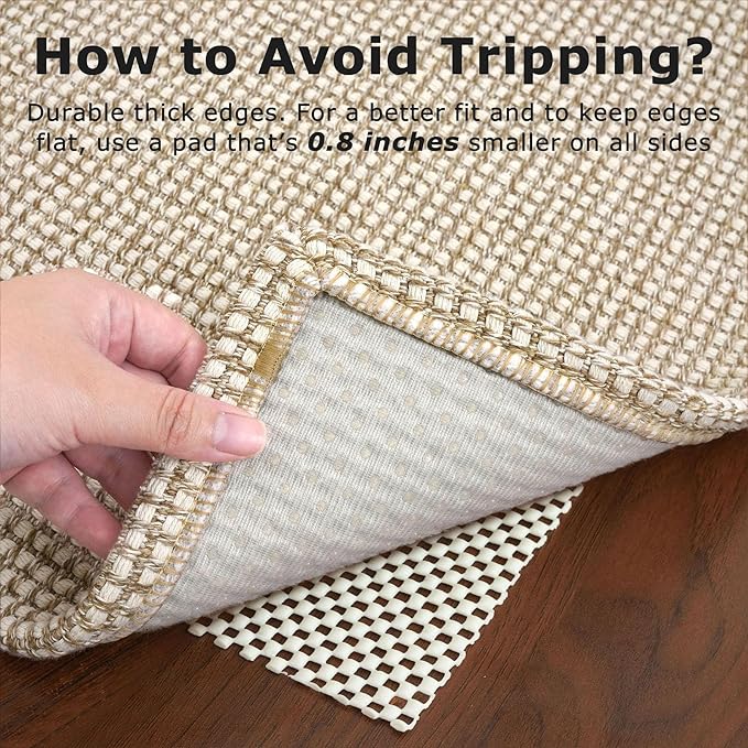KOZYFLY Rugs for Entryway 3x5 ft Washable Area Rug Non Slip Rubber Backed Entry Rug Woven Indoor Door Mat Cotton Kitchen Rugs Floor Carpet for Entryway, Foyer, Backdoor, Ivory/Khaki