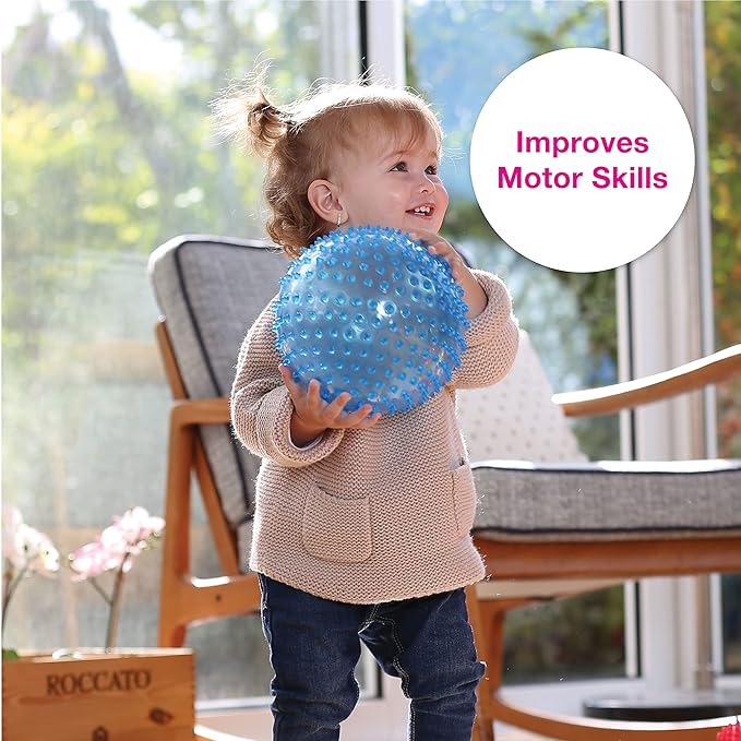 Edushape Original Sensory Balls - Pack of 3 Colorful Baby Balls and Toddler Ball; Enhances Gross Motor Skills for Kids 6 Months and Up
