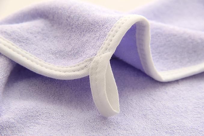 HIPHOP PANDA Baby Washcloths, Rayon Made from Bamboo - 2 Layer Ultra Soft Absorbent Newborn Bath Face Towel - Reusable Baby Wipes for Delicate Skin - Purple, 6 Pack