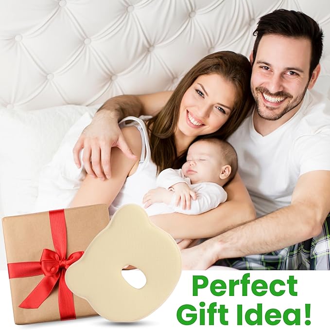 Premium Unisex Memory Foam Portable Baby Pillow Hypoallergenic Prevent Flat Head Neck Support for Infant Sleeping Soft and Cozy Breathable for Bebe Travel