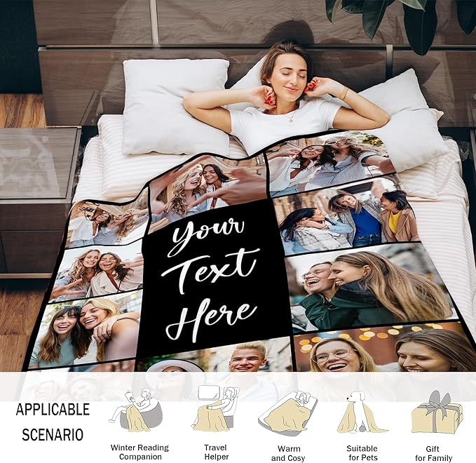 Custom Picture Blanket: Personalized with Family & Friends Photos
