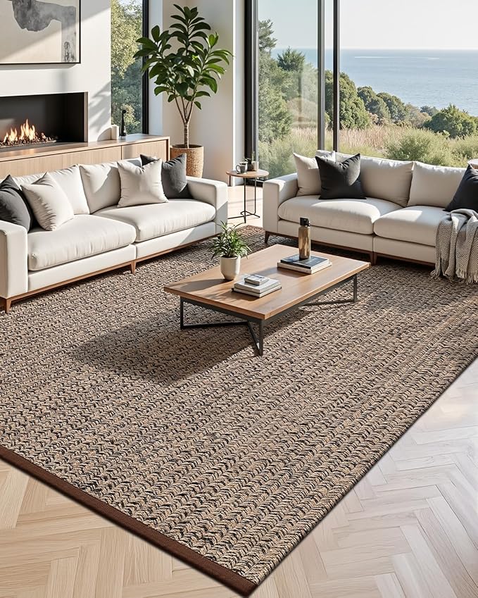 LUMI Jute Area Rug 5x8 for Living Room, Natural Handwoven Rugs Non Slip, Farmhouse Braided Carpets No Shedding for High Traffic, Dining Room, Indoor, Outdoor, Patio
