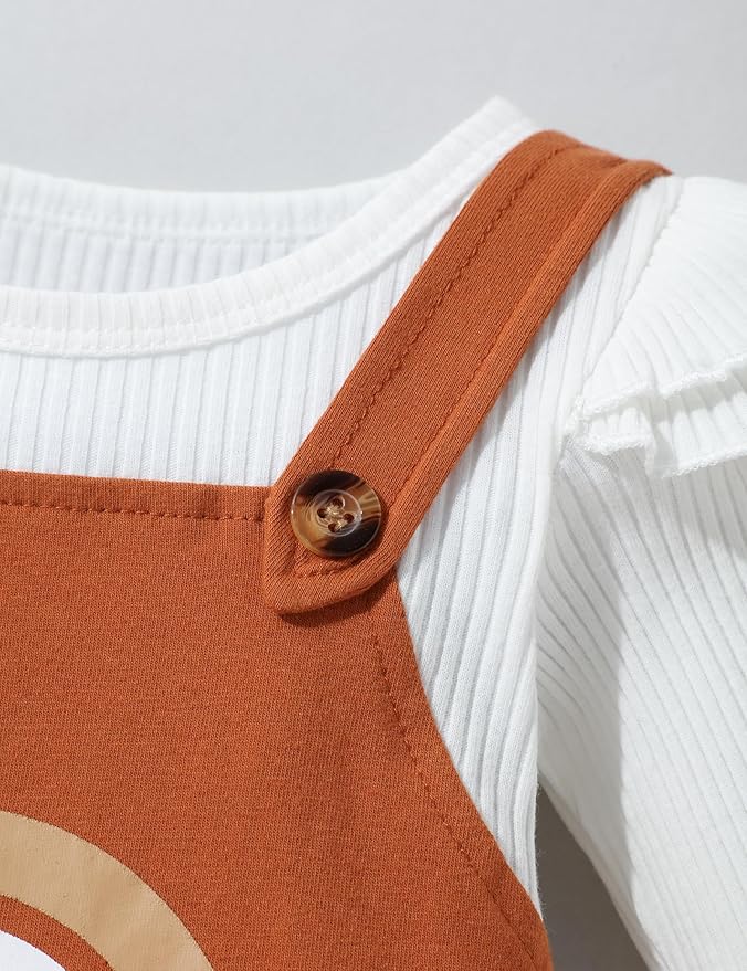 Baby Girl Clothes Patter&Letter Baby Girl Romper with Bow Hat&Headband and Gloves 4Pcs Baby Girl Coming Home Outfit