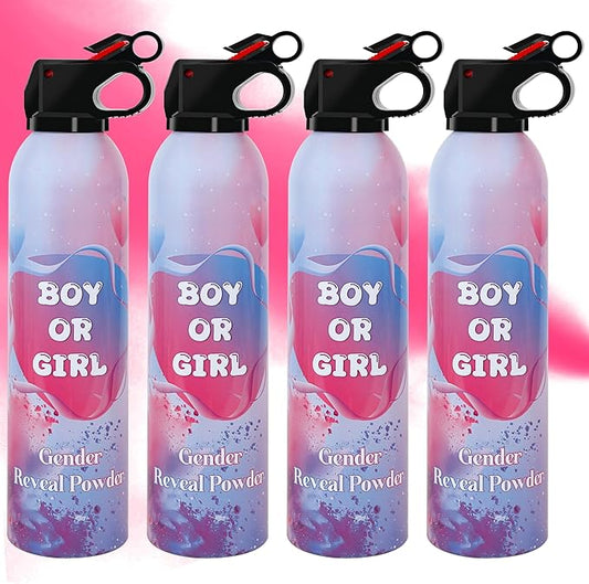 4 Pack Pink Gender Reveal Powder Ideas, Fun Party Supplies for Baby Shower Gender Reveal Celebration, Decorations