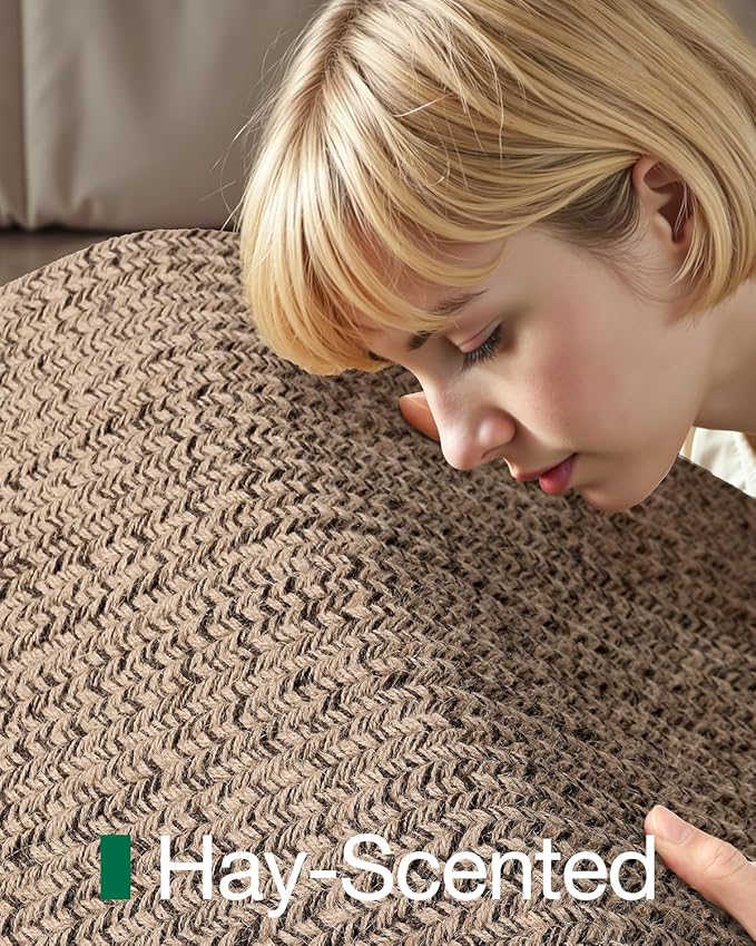 LUMI Jute Area Rug 8x10 for Living Room, Natural Handwoven Rugs Non Slip, Farmhouse Braided Carpets No Shedding for High Traffic, Dining Room, Indoor, Outdoor, Patio