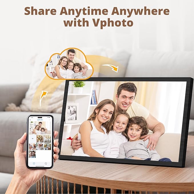 Dragon Touch Large Digital Picture Frame 21.5 inch Black Touch Screen WiFi Digital Photo Frame Display, 32GB Storage, Auto-Rotate, Share Photos via App, Email, Cloud, Classic 21