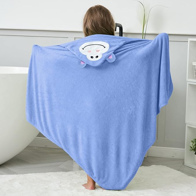 HIPHOP PANDA Hooded Towel - Rayon Made from Bamboo, Bath Towel with Bear Ears for Newborn, Babie, Toddler, Infant - Absorbent Large Baby Towel - Gorilla, 30 x 40 Inch