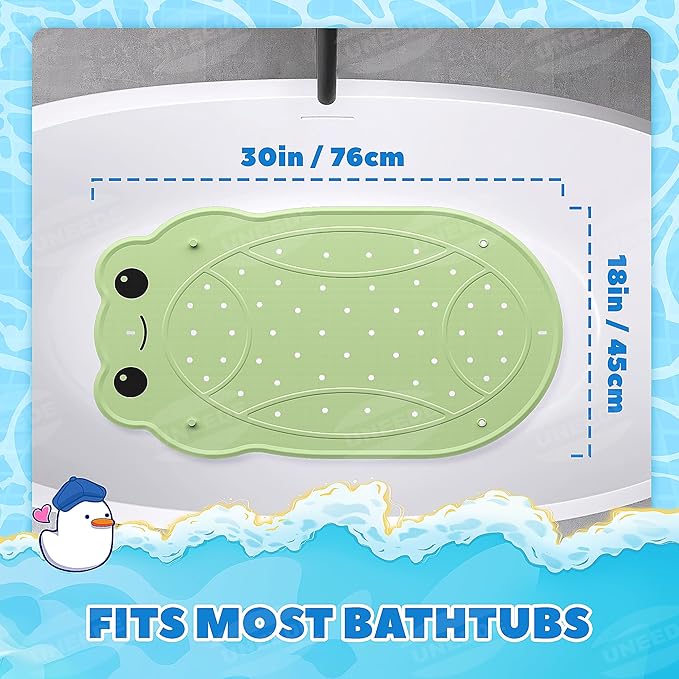 UNEEDE Kids Bathtub Mat Non Slip Shower Mat for Toddlers, Washable Anti Slip Tub Surface, Soft Rubber Mat for Bathtub Shower, Waterproof Bathtub Essentials for Children
