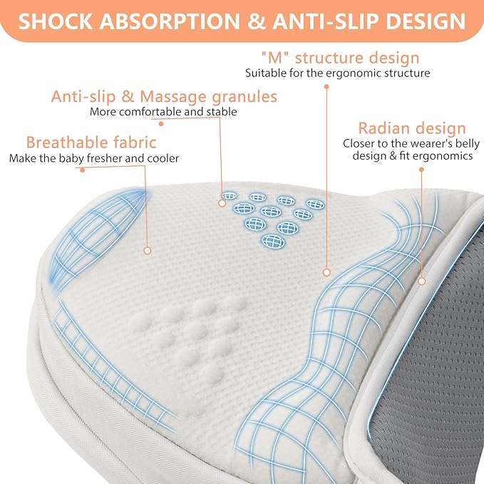 HKAI Baby Hip Carrier, Mom’s Choice Award Winner, Baby Carrier with Adjustable Waistband & Breathable Mesh, Ergonomic Carrier with Non-Slip Hip Seat Surface for Newborns & Toddlers, Light Grey