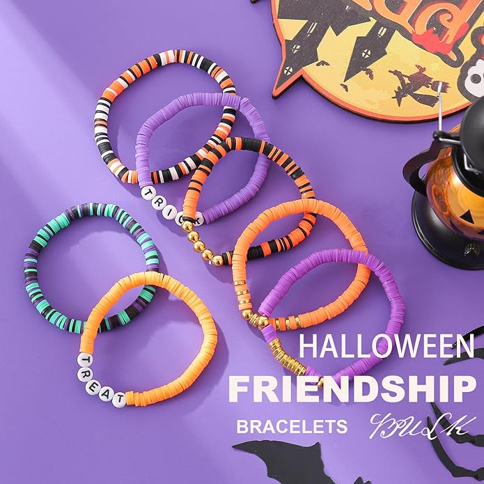 Friendship Bracelets Trendy Heishi Clay Bead Bracelets Stack Gold Beaded Stretch Bracelets for Women Boho Stackable Bracelets Bulk Cute Preppy Jewelry