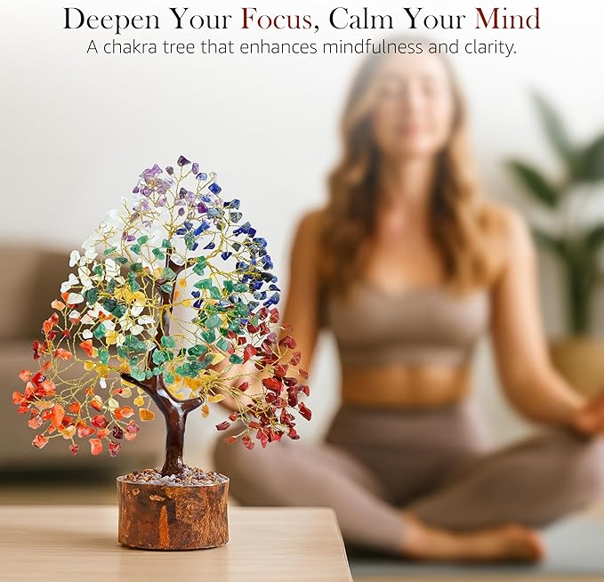Seven Chakra Crystal Tree Birthday Gifts for Women, Healing Crystal Tree of Life Sister Birthday Gifts Room & Home Decor Gift for Mom Her Positive Energy New Home House Warming Gift Women Unique