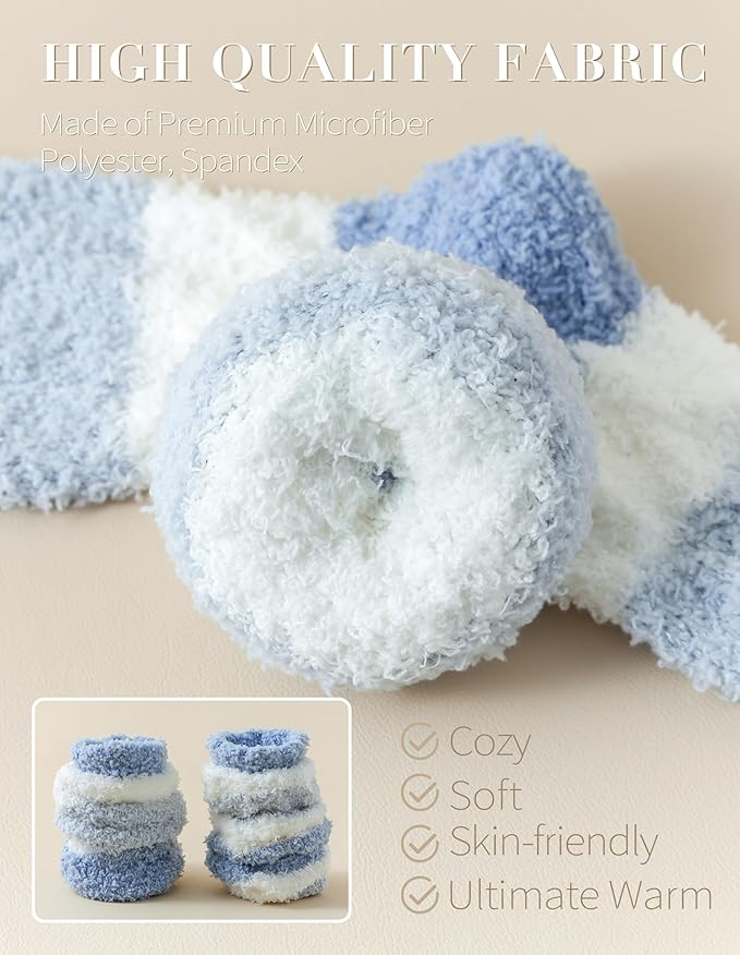 TEHOOK Warm & Cozy Gifts for Women, Fluffy Fuzzy Sock, Plush Sleeping Slipper Socks - Soft Warm Fabric