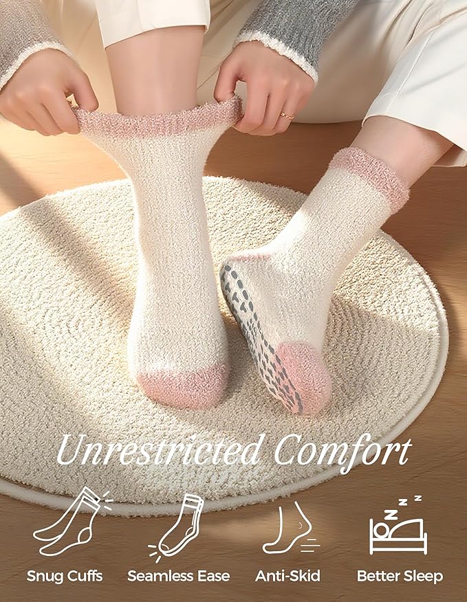 TEHOOK Warm & Cozy Gifts for Women, Fluffy Fuzzy Sock, Plush Sleeping Slipper Socks - Soft Warm Fabric