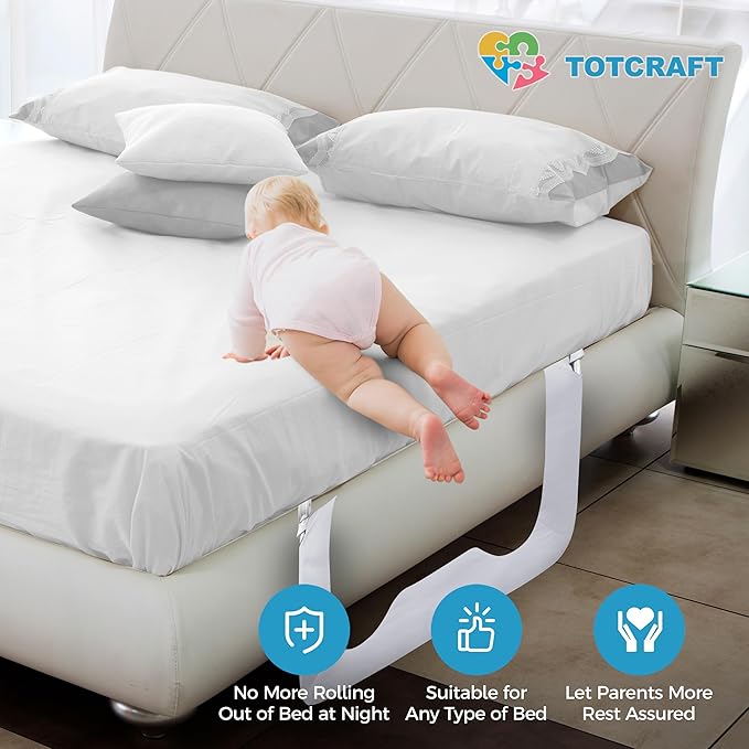 Bed Safety Rails for Toddlers - Bed Rail Guard for Queen, King, Full Szie, Twin Mattress Bed (White, 35.5W*23.5H Inch (Regular Extra Tall))