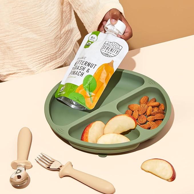 Serenity Kids 6+ Months Meats + Veggies Mixed Baby Food Puree Pouch Variety Pack 18 Count- No Sugary Fruits or Added Sugar - 3.5 Oz BPA & Allergen Free Pouch- Baby Puree Variety Pack - Pouches - Bison