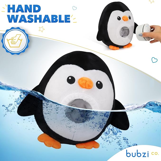 Bubzi Co Portable Penguin Baby Soother & Night Light Projector, Comforting Electronic Infant Toddler Sleep Aid with White Noise