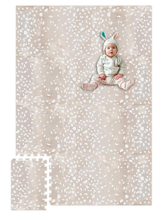 Upgraded Premium Soft Foam Baby Play Mat – Connectable to Create Larger Play Spaces, 5.5 x 3.9 ft, Easy to Clean, 0.5” Thick – Modern Terrazzo Design for Playrooms and Home Décor